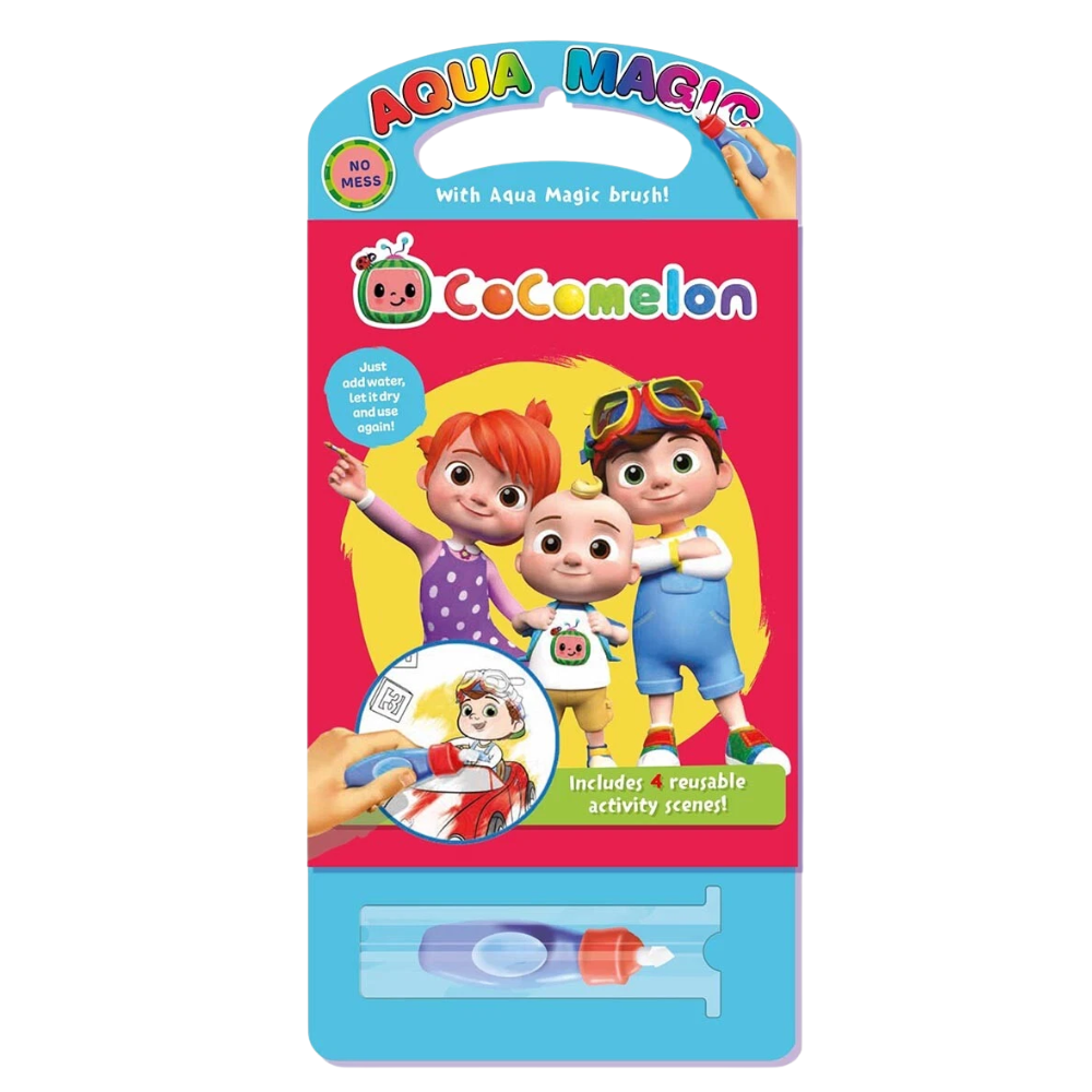 Cocomelon Aqua Magic Reusable Colouring Activity Book Set with Magic Water Brush
