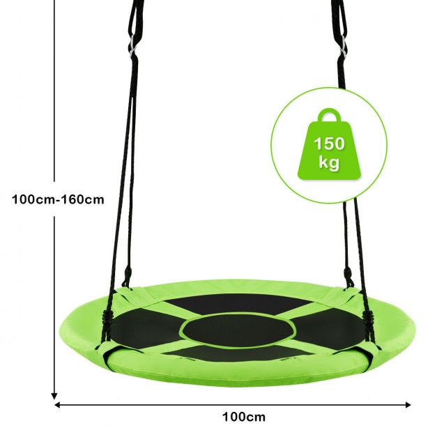 100cm Children’s Flying Saucer Tree Swing with Adjustable Rope for Outdoor Play