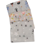 3 Pack Xl Large Printed Muslin Squares for Babies, Reusable 100% Cotton Nappy Cloths