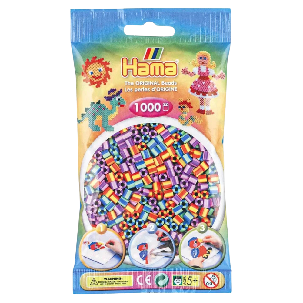 Hama Beads 1000 Midi Beads Refill Bags Assorted Colours Arts & Crafts Set Ages