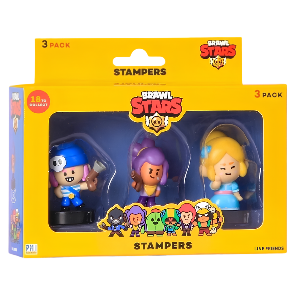 Brawl Stars Series 1 Figure Stamper Keychain LINE Friends Official Collectible Toy