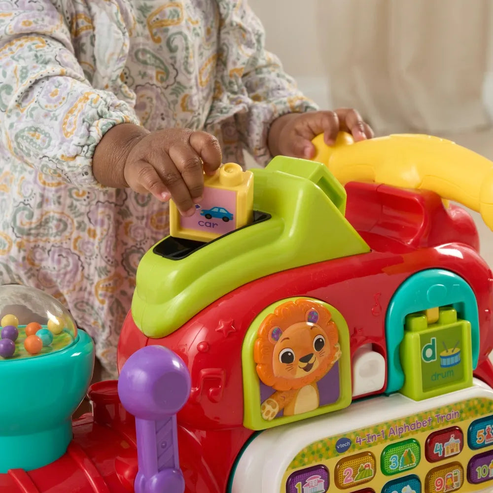 VTech Baby 4-in-1 Alphabet Train Ride-On in Red – Educational Toddler Toy