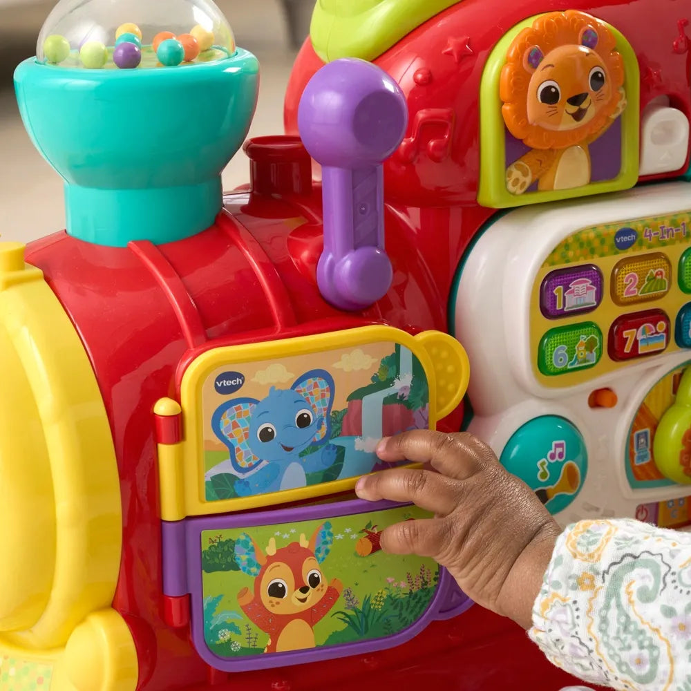 VTech Baby 4-in-1 Alphabet Train Ride-On in Red – Educational Toddler Toy