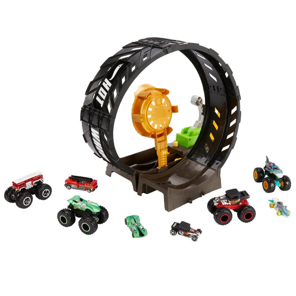 Hot Wheels Monster Trucks Loop Playset with 8 Exciting Die-Cast Cars