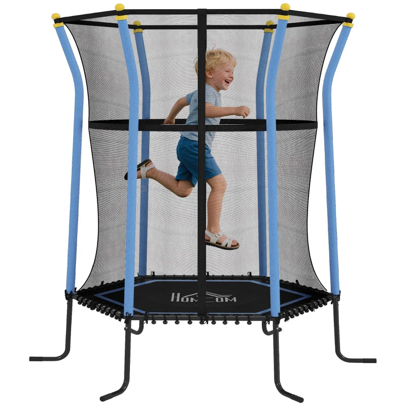 Blue Kids Trampoline with Enclosure Net – Mini Bouncer