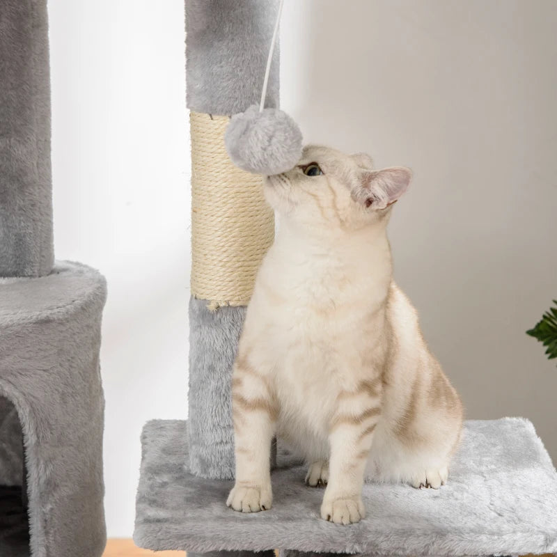 Light Grey Adjustable Floor to Ceiling Cat Tree