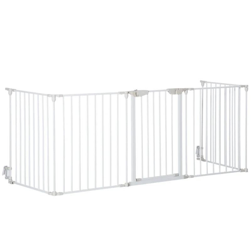 White Metal Pet Playpen 5 Panels with Door