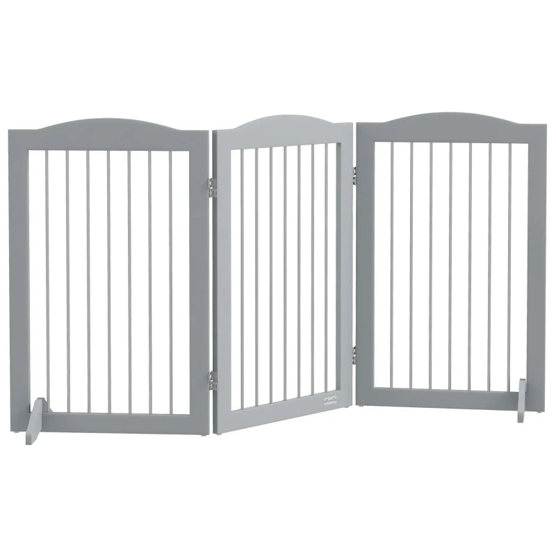 Grey Foldable Dog Gate for Hallways & Staircases