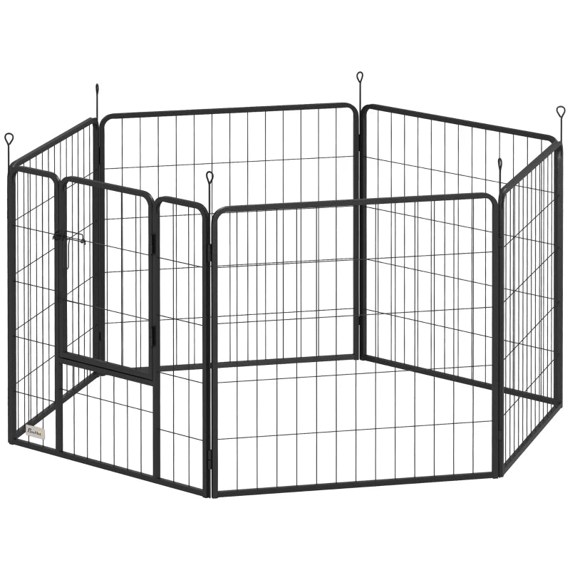 Medium Dog Playpen – 6 Panels, Portable, Grey