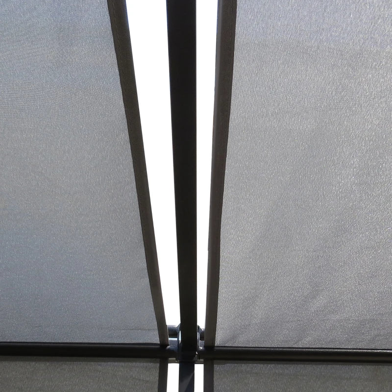 Steel Frame Pergola Gazebo with Retractable Roof, Garden Sun Shade Shelter for Patio, 3x3m