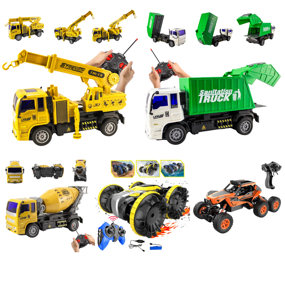 Rc Excavator Truck Remote Control Construction Vehicle Toy for Kids Battery Powered Gift