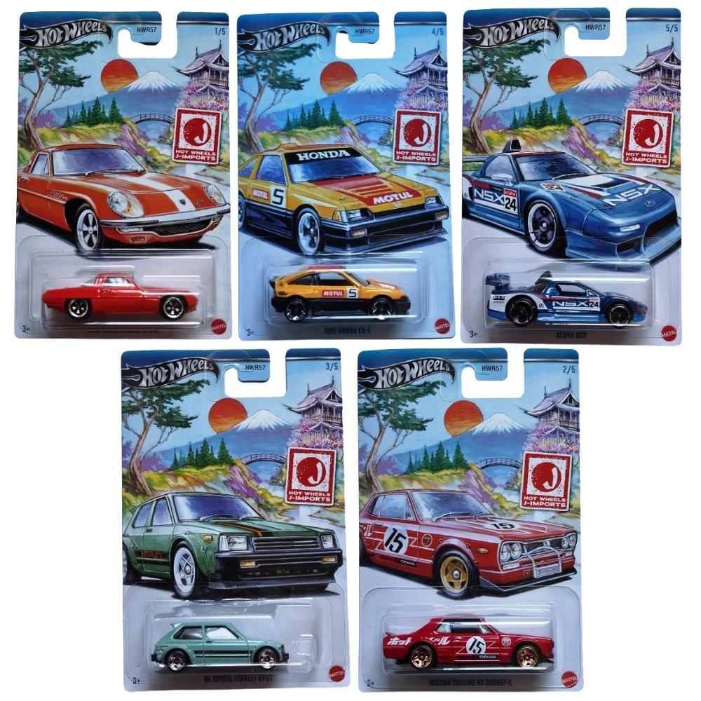 Hot Wheels J-Imports Hwr57 1:64 Die-Cast Car Honda Mazda Acura Nissan Choose Model