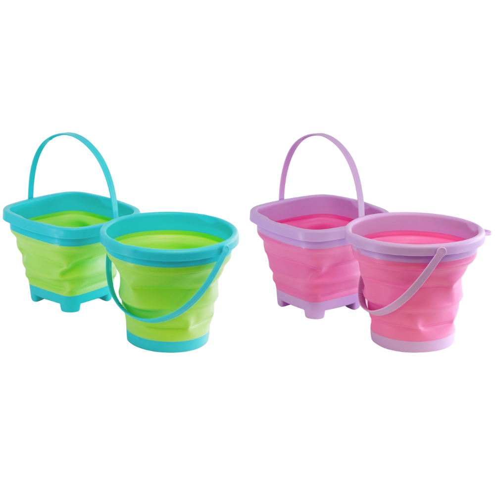 Kids Foldable Beach Bucket Collapsible Sandpit Water Toy for Toddlers Outdoor Play Fun Set