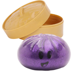 Toyland Shiny Purple Squishy Bao Dumpling Sensory Fidget Toy with Steamer Box