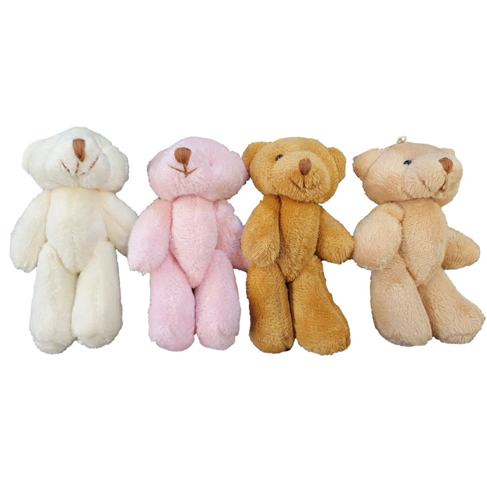 4x Small Jointed Poseable Plush Teddy Bear Stuffed Toys
