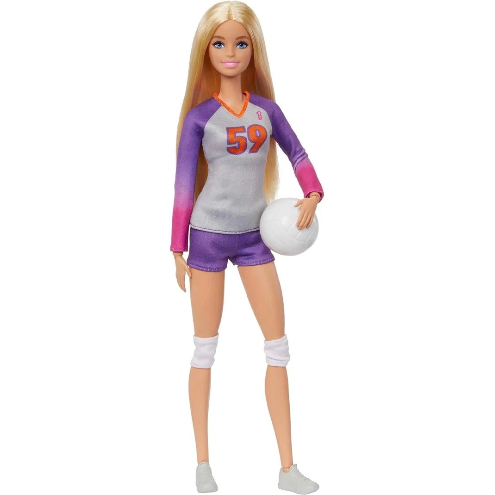 Barbie Made to Move Volleyball Player Doll Sports Career Toy with Ball Kids 3+