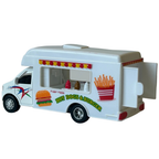 Diecast Dining Car Food Truck Toy with Hot Dogs & Burger Pull-Back Action Model 1:38–1:43