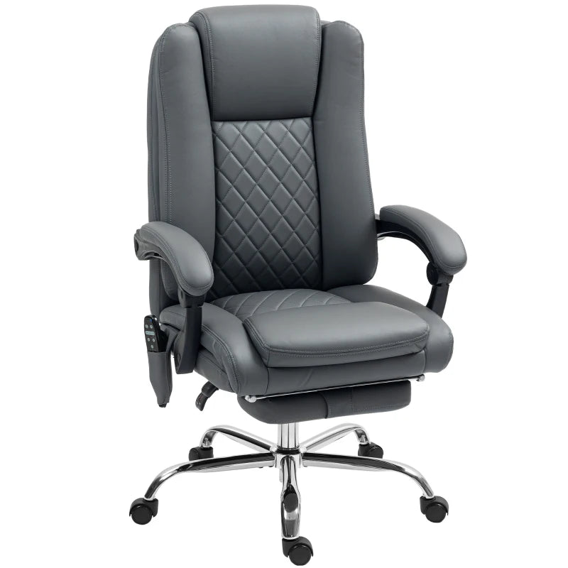 Light Grey Executive Chair with 6-Point Massage & Heat