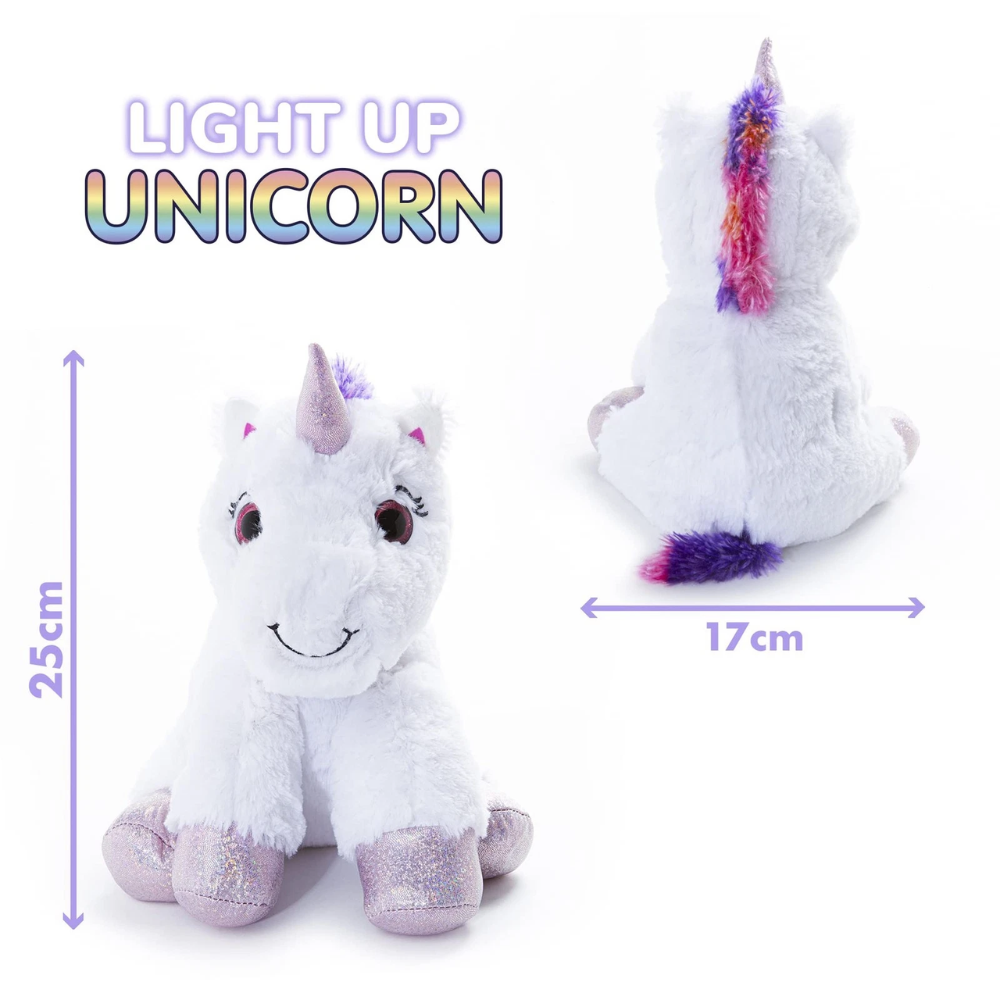 Abeec Light Up Unicorn Plush Toy Magical Soft Cuddly Unicorn Gift for Kids Bedroom Decor