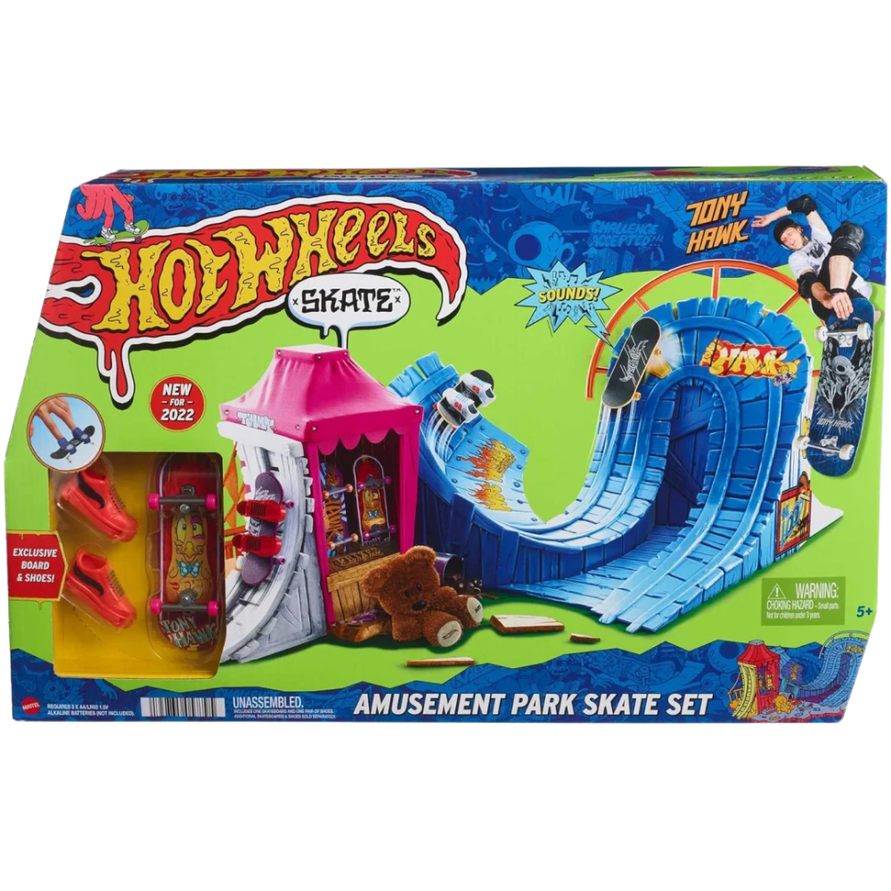Hot Wheels Tony Hawk Skate Amusement Park Set Fingerboard Skate Shoes Ramps and Sounds