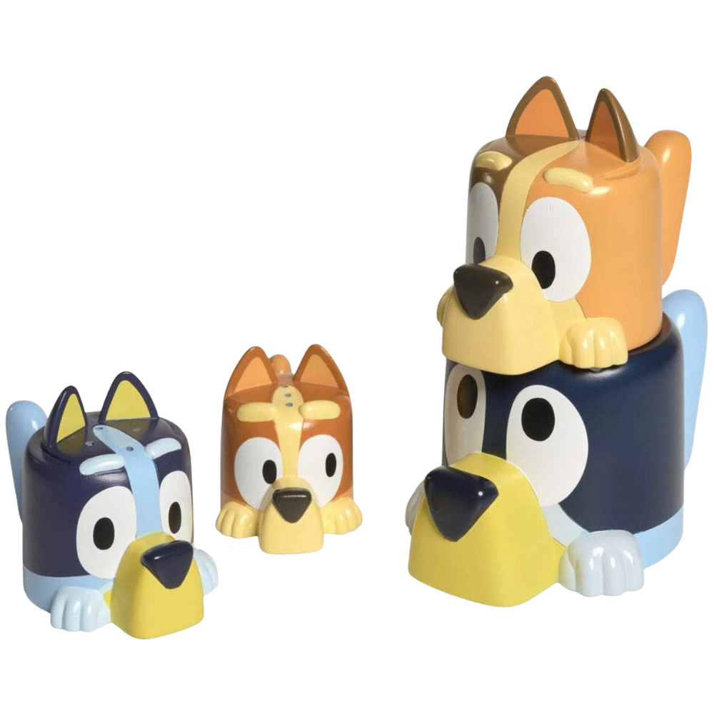 Tomy Toomies Bluey Family Pourers Bath Toys for Toddlers, 4 Stackable Water Cups 18m+