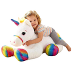 Giant Unicorn Soft Toy 110cm Large Rainbow Plush Stuffed Animal Big Cuddly Teddy Gift Baby