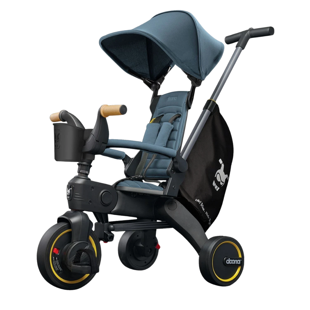Doona Liki Baby Trike S5 Ocean Foldable Toddler Tricycle with Parent Handle Blue