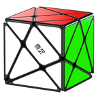 QiYi Axis Cube Black Sticker Speed Puzzle, 3x3 Shape Mod Brain Teaser for Kids and Adults