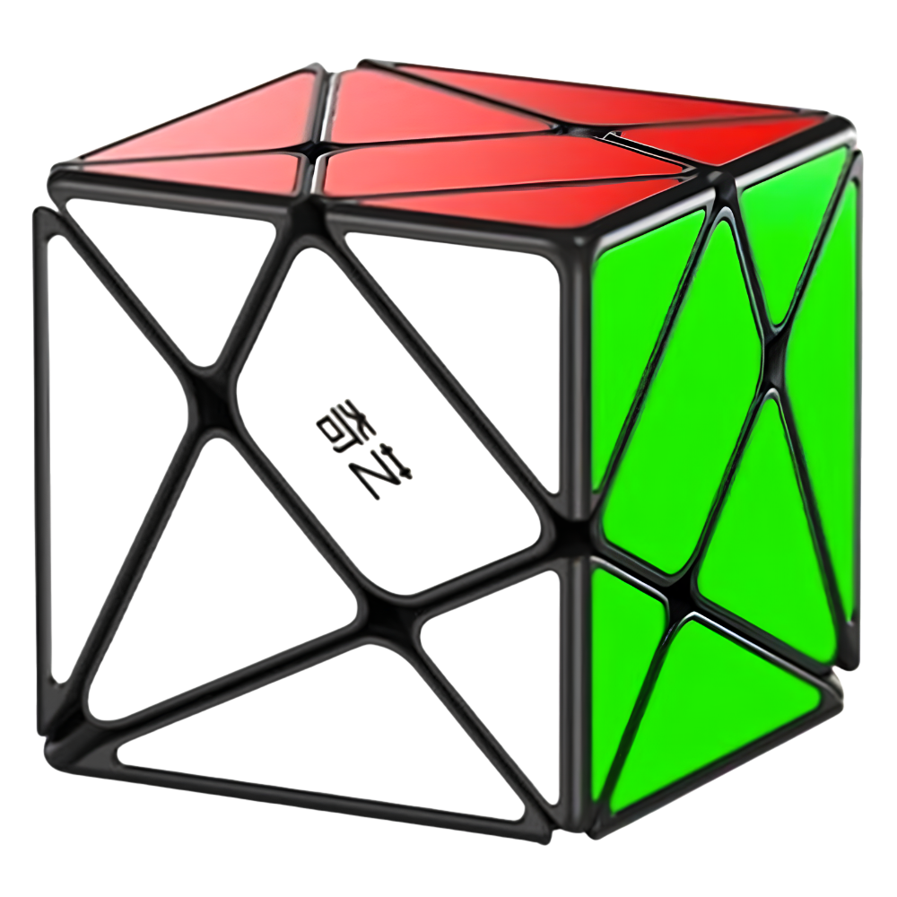 QiYi Axis Cube Black Sticker Speed Puzzle, 3x3 Shape Mod Brain Teaser for Kids and Adults