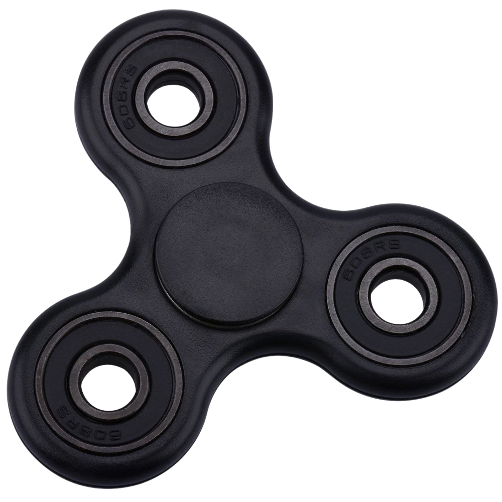 Fidget Hand Spinner Black Stress Relief Toy, 1–3 Minute Spin Time, Sensory Fidget Toy for Kids & Adults