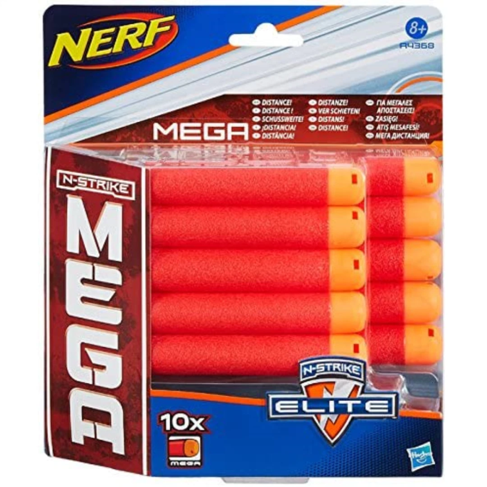 Nerf N-Strike Mega Series 10 Pack Refill Darts Foam Blaster Ammo Kids Toy Hasbro