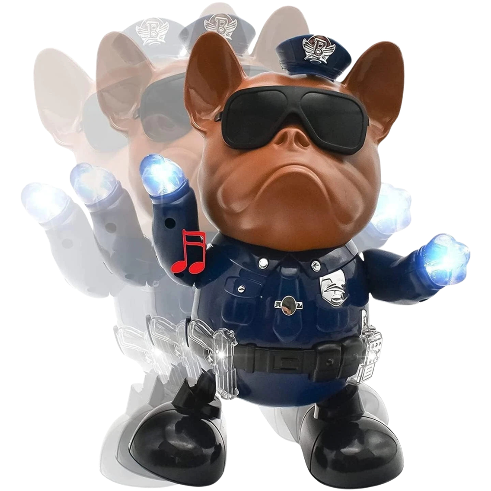 PEBBLE HUG Dancing Dog Police Toy Musical Lights Interactive Educational Kids Gift