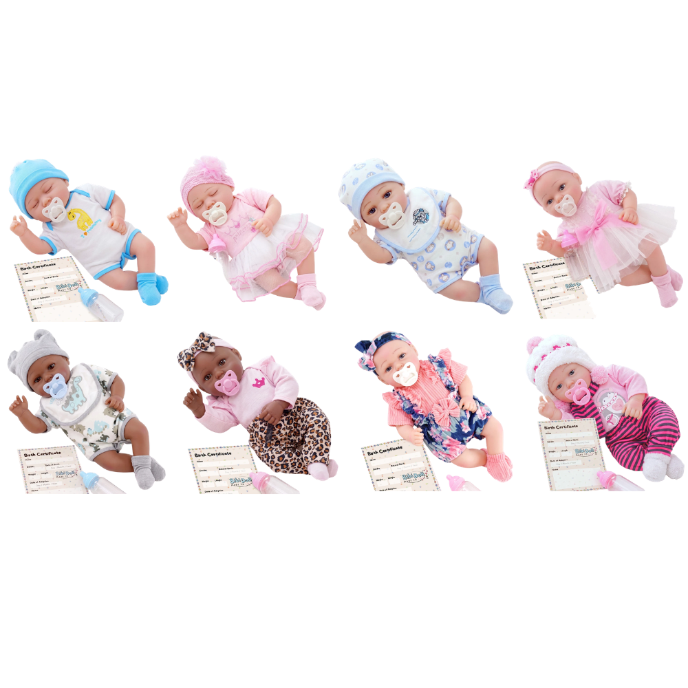 17 Inch Realistic Reborn Baby Doll Handmade Sleeping Open Eyes with Dummy Bottle for Kids