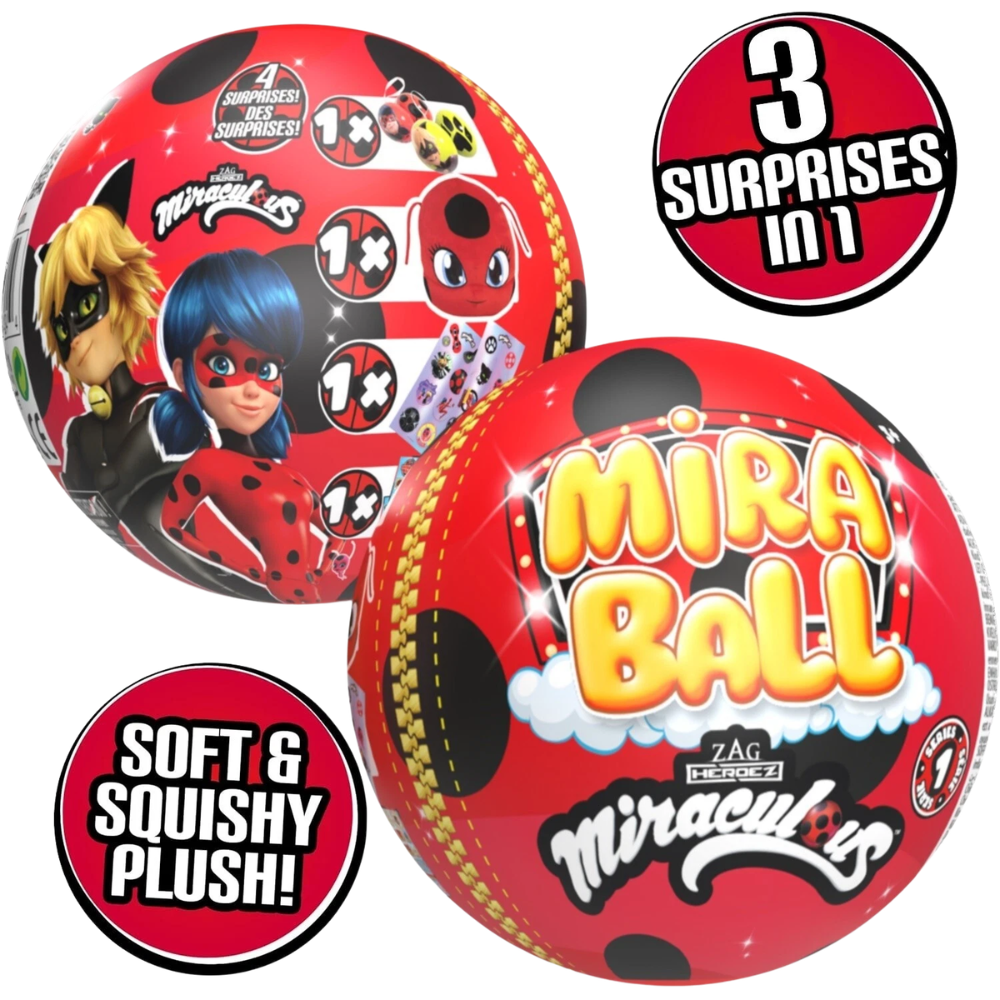 Miraculous Ladybug Kwami Surprise Ball Plush Squishy Toy 3 Surprise Characters Collectible Mystery Kidstoy