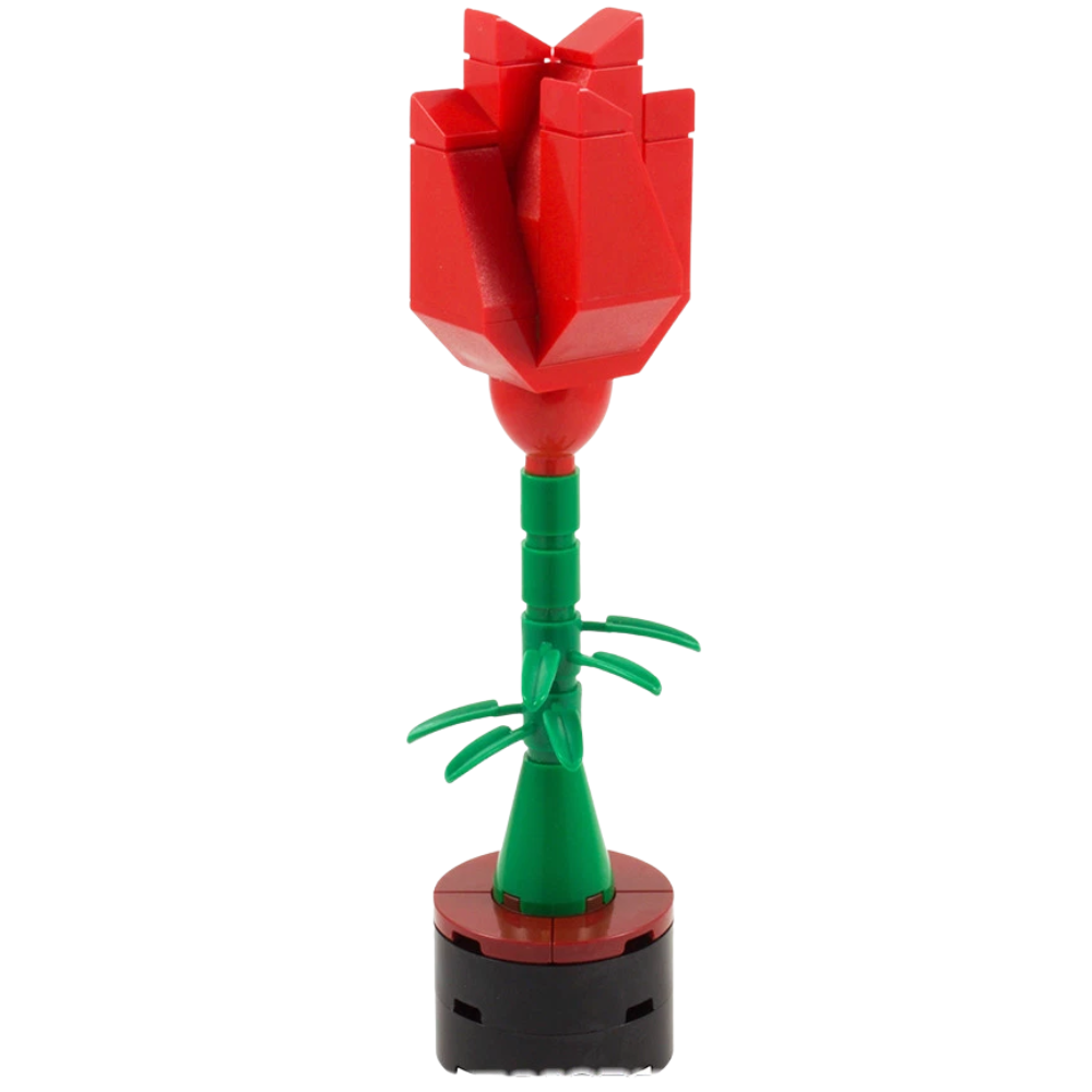 LEGO Rose Flower Building Kit 14cm Custom Floral Model Gift