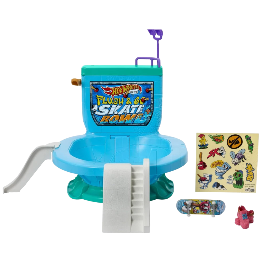 Hot Wheels Skate Flush & Go Skate Bowl Fingerboard Set with Board & Shoes New Toy Cool Toys