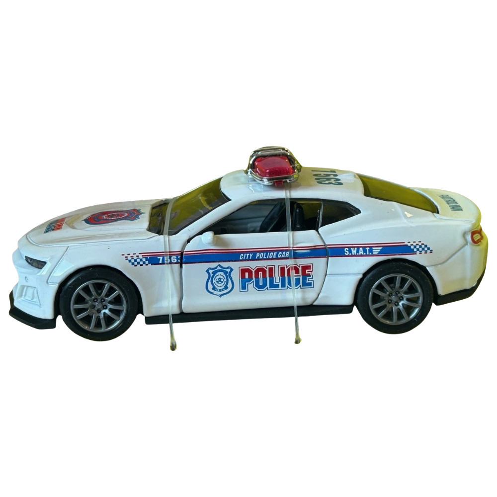 SWAT Route 66 American Police Car Diecast Model Toy Pull-Back Vehicle White