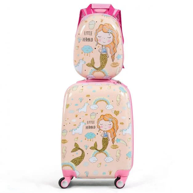 Durable ABS Children’s Suitcase and Backpack Travel Set