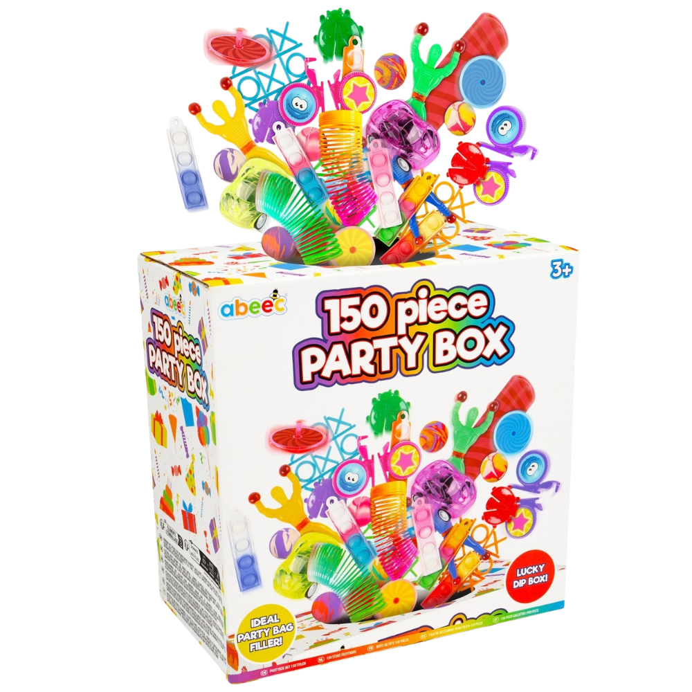 150 Piece Party Bag Filler Box Kids Birthday Party Favour Set Toys & Fun Gift Collection