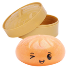 Toyland® Shiny Orange Squishy Bao Dumpling Fidget Toy with Reusable Steamer Box – Sensory Squeeze Toy Ages 3+