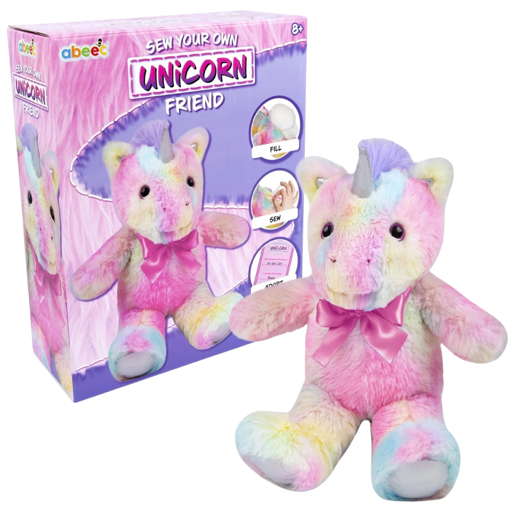Sew Your Own Rainbow Unicorn Plush Sewing Kit with Birth Certificate Age 6+