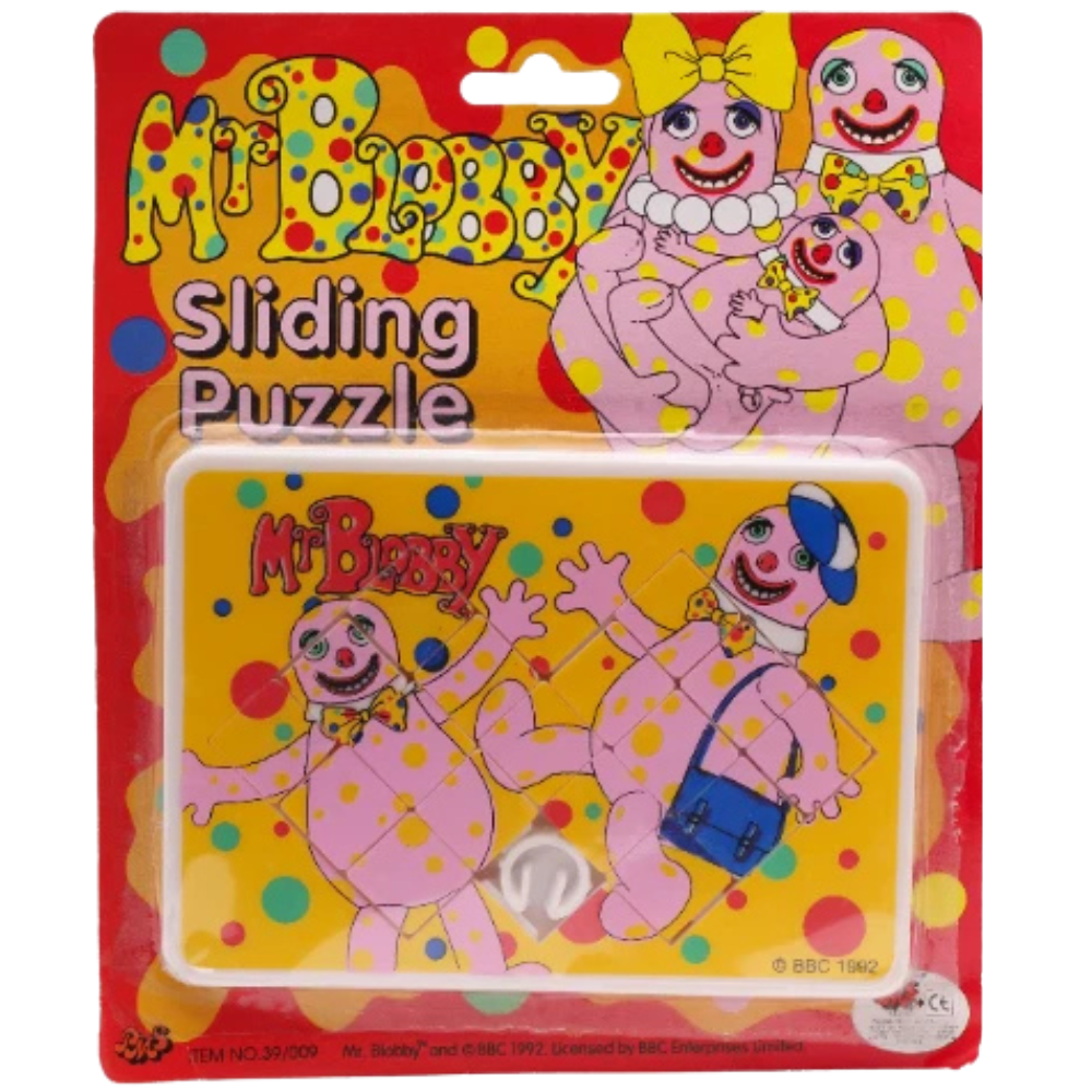 Mr Blobby Retro Sliding Puzzle Original 1992 Licensed Vintage TV Character Puzzle Game