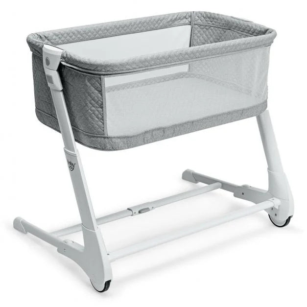 Breathable Mesh Baby Bedside Cot with Easy-Clean, Washable Mattress Included