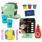 Kids Coffee Maker Roleplay Toy Set with Kitchen Machine Cash Register & Accessories