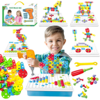 Toyvelt Creative 4-in-1 Drill Block Set 193pc STEM Building Toy Kids Ages 3+