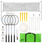 2-In-1 Badminton & Volleyball Set Net Rackets Ball Shuttlecocks Outdoor Garden Beach Sports