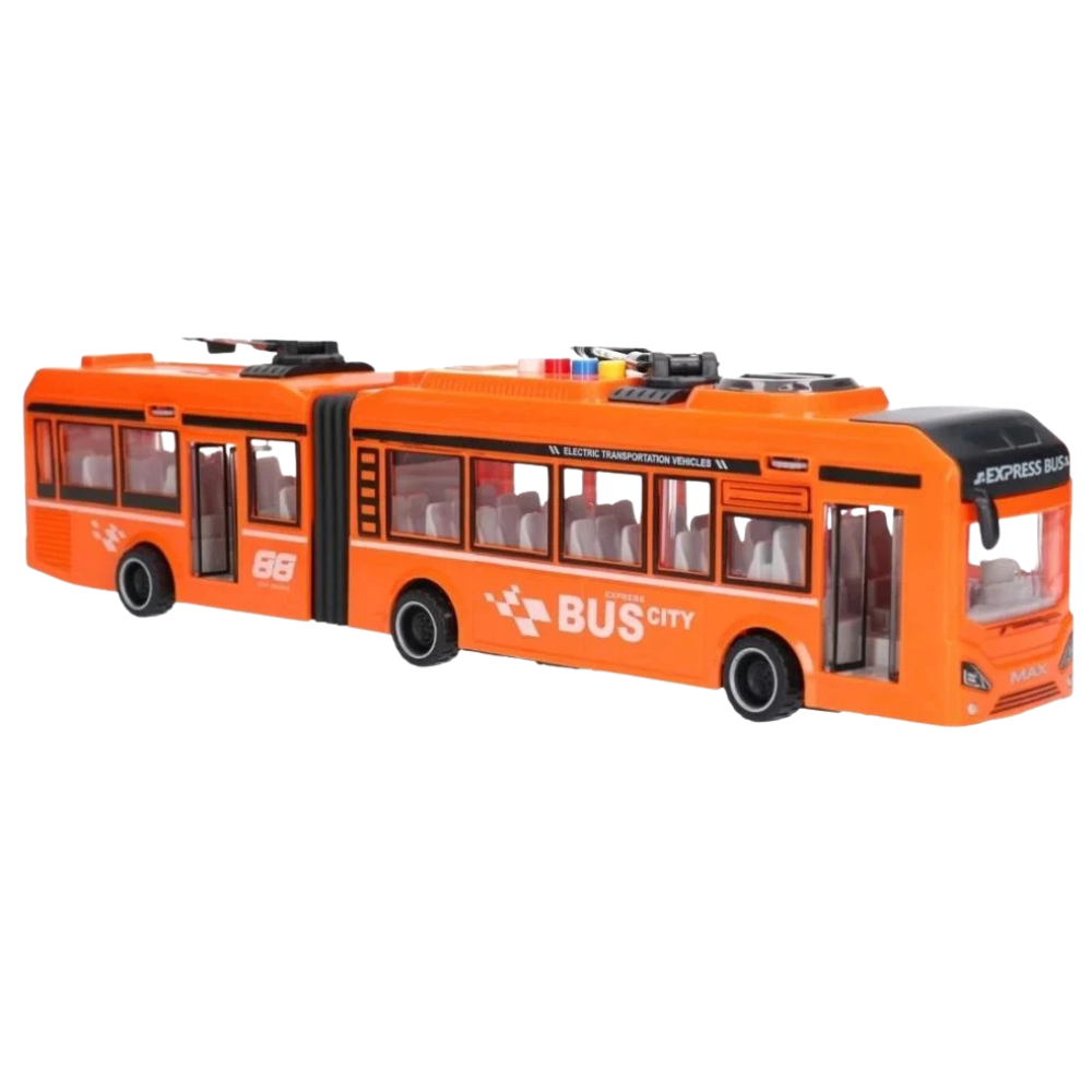 Trolleybus Toy with Lights and Sounds Interactive Public Transport Vehicle for Kids and Collectors