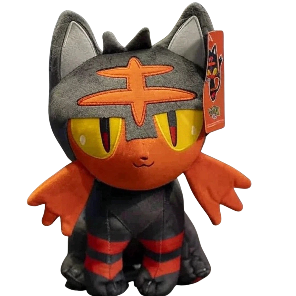 Pokemon Litten Plush Soft Toy Teddy 22cm Cuddly Character Gift Kids Collectors Brand New Uk