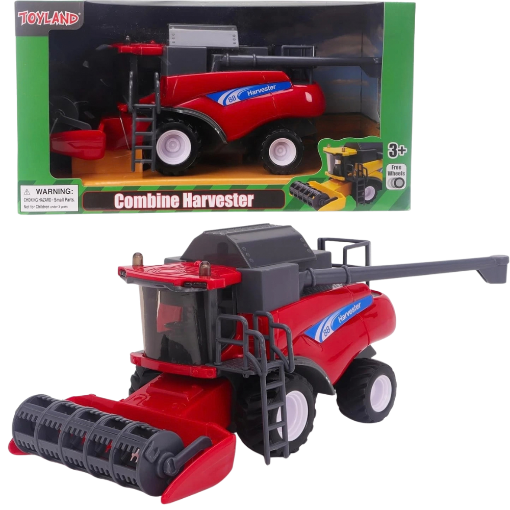Toyland 26cm 1:32 Scale Red Combine Harvester Friction Farm Toy Vehicle 3+