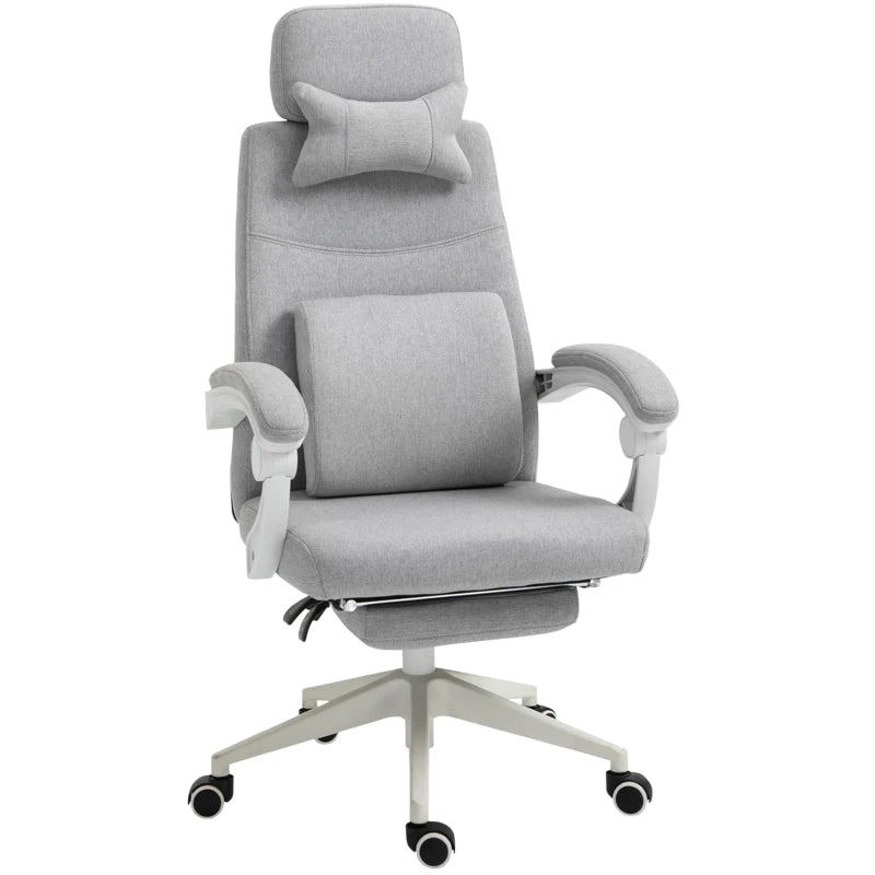 High Back Desk Chair with Neck & Lumbar Support, Grey